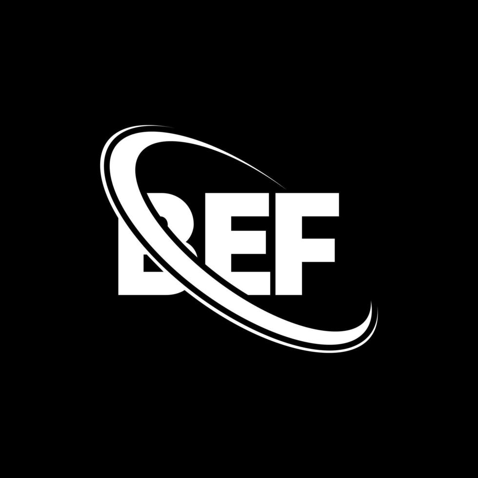 bef-logo. vb brief. bef brief logo ontwerp. initialen voor logo gekoppeld aan cirkel en monogram logo in hoofdletters. bef typografie voor technologie, zaken en onroerend goed merk. vector