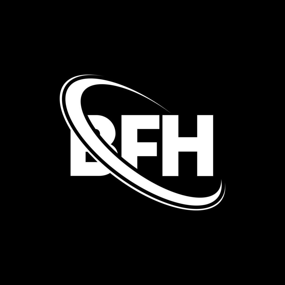 bfh-logo. bff brief. bfh brief logo ontwerp. initialen bfh logo gekoppeld aan cirkel en hoofdletter monogram logo. bfh typografie voor technologie, zaken en onroerend goed merk. vector
