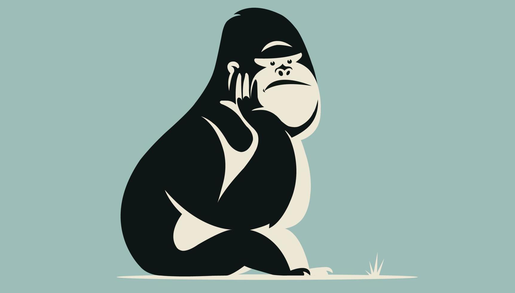 gorilla zittend illustratie vector