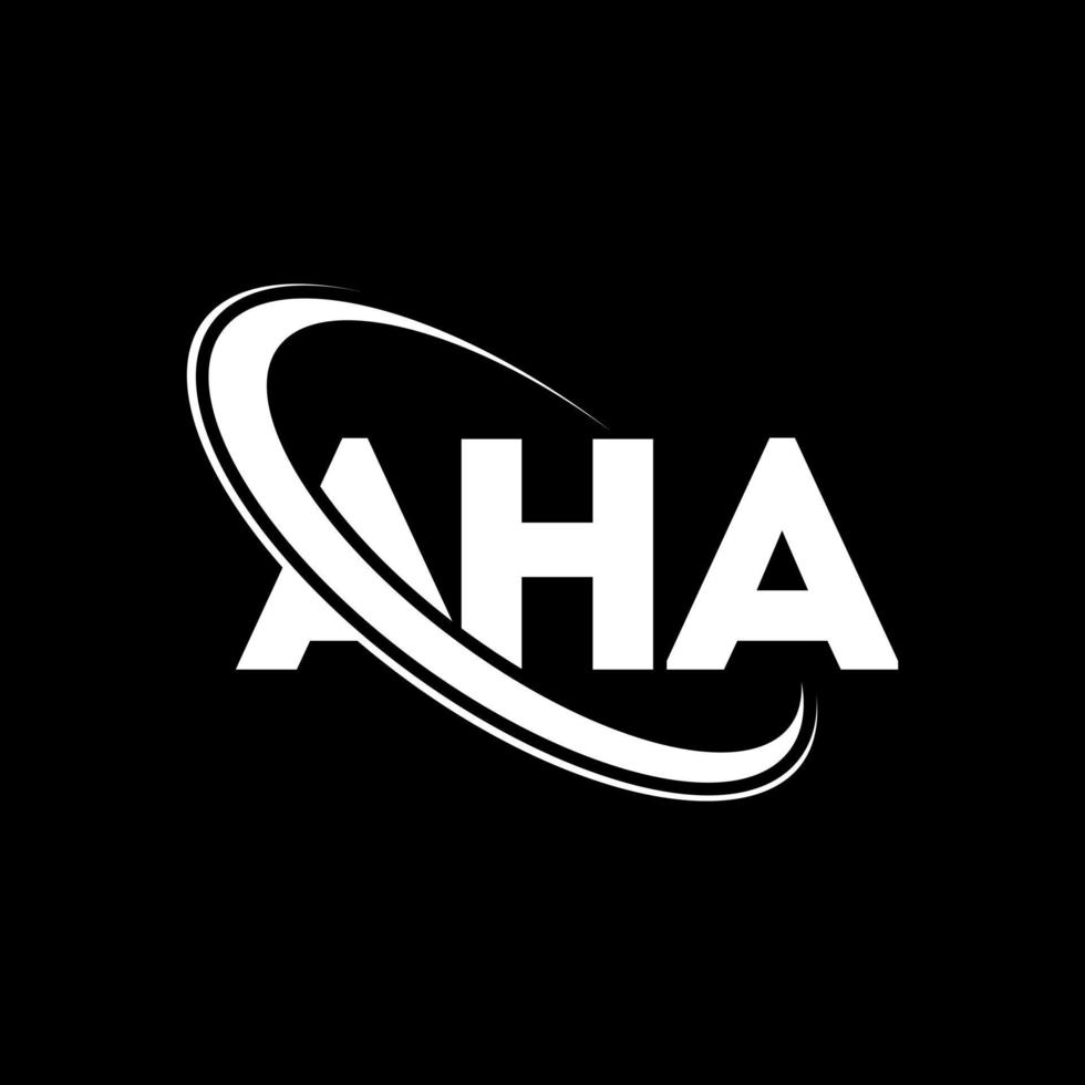 aha-logo. ah brief. aha brief logo ontwerp. initialen aha logo gekoppeld aan cirkel en hoofdletter monogram logo. aha typografie voor technologie, zaken en onroerend goed merk. vector