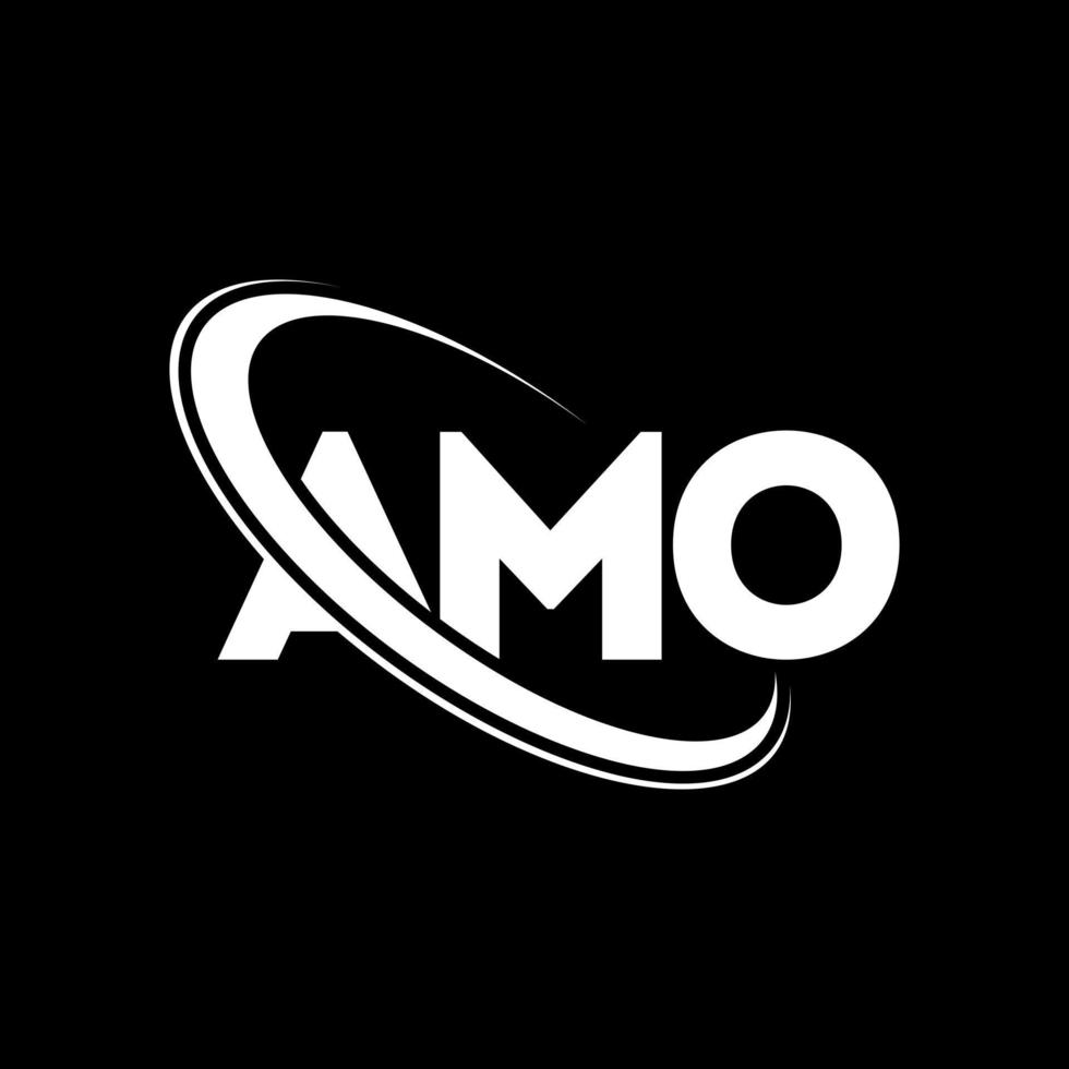 amo-logo. amo brief. amo brief logo ontwerp. initialen amo logo gekoppeld aan cirkel en hoofdletter monogram logo. amo typografie voor technologie, business en onroerend goed merk. vector