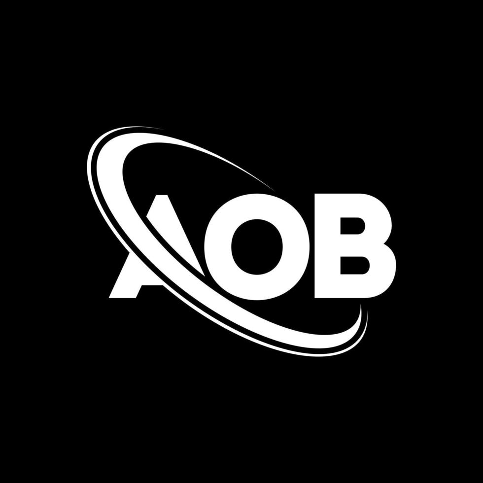 aob-logo. ab brief. aob brief logo ontwerp. initialen aob logo gekoppeld aan cirkel en hoofdletter monogram logo. aob typografie voor technologie, zaken en onroerend goed merk. vector
