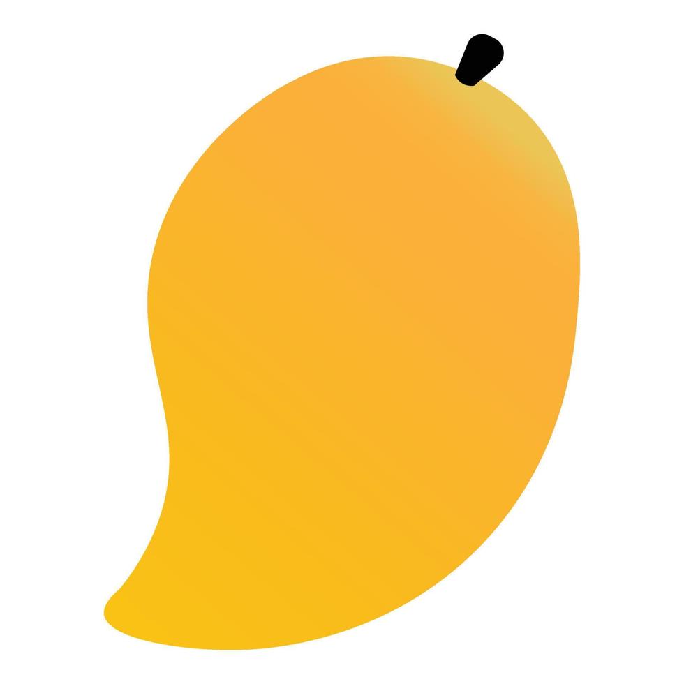 rijpe mango vector, getekend met gele, abstracte kunst illustratie, muurschildering op witte achtergrond, om af te drukken of logo. vector