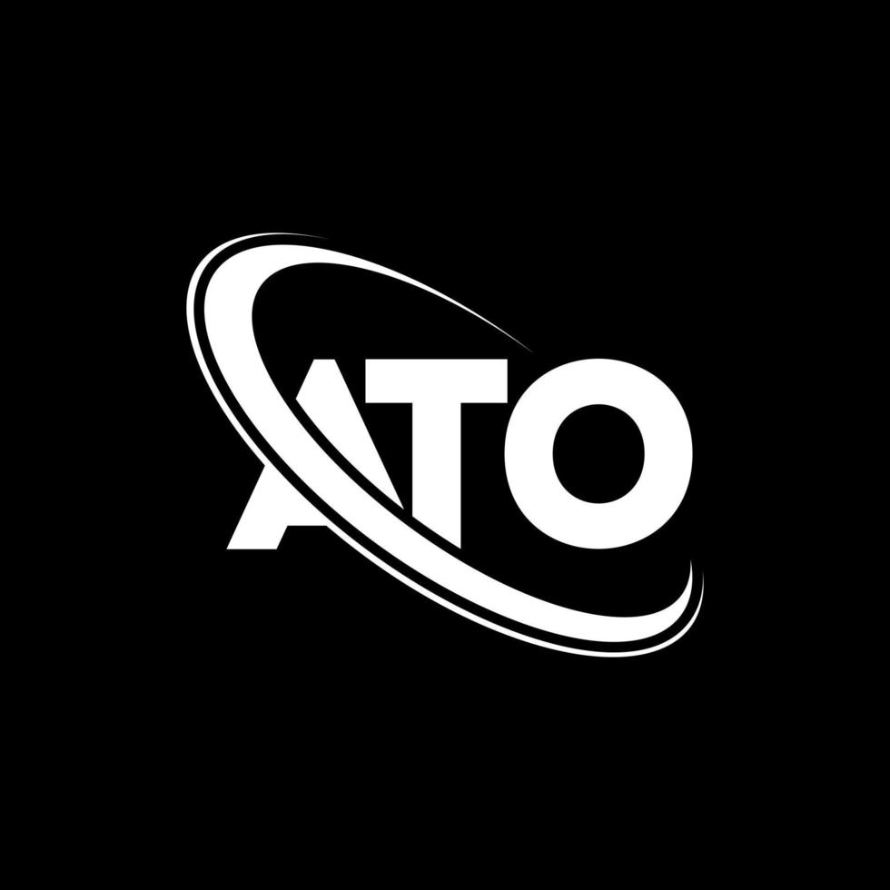 ato-logo. ato brief. ato brief logo ontwerp. initialen ato logo gekoppeld aan cirkel en hoofdletter monogram logo. ato typografie voor technologie, zaken en onroerend goed merk. vector