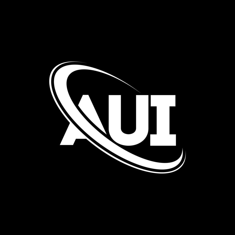 aui-logo. au brief. aui brief logo ontwerp. initialen aui logo gekoppeld aan cirkel en hoofdletter monogram logo. aui typografie voor technologie, zaken en onroerend goed merk. vector