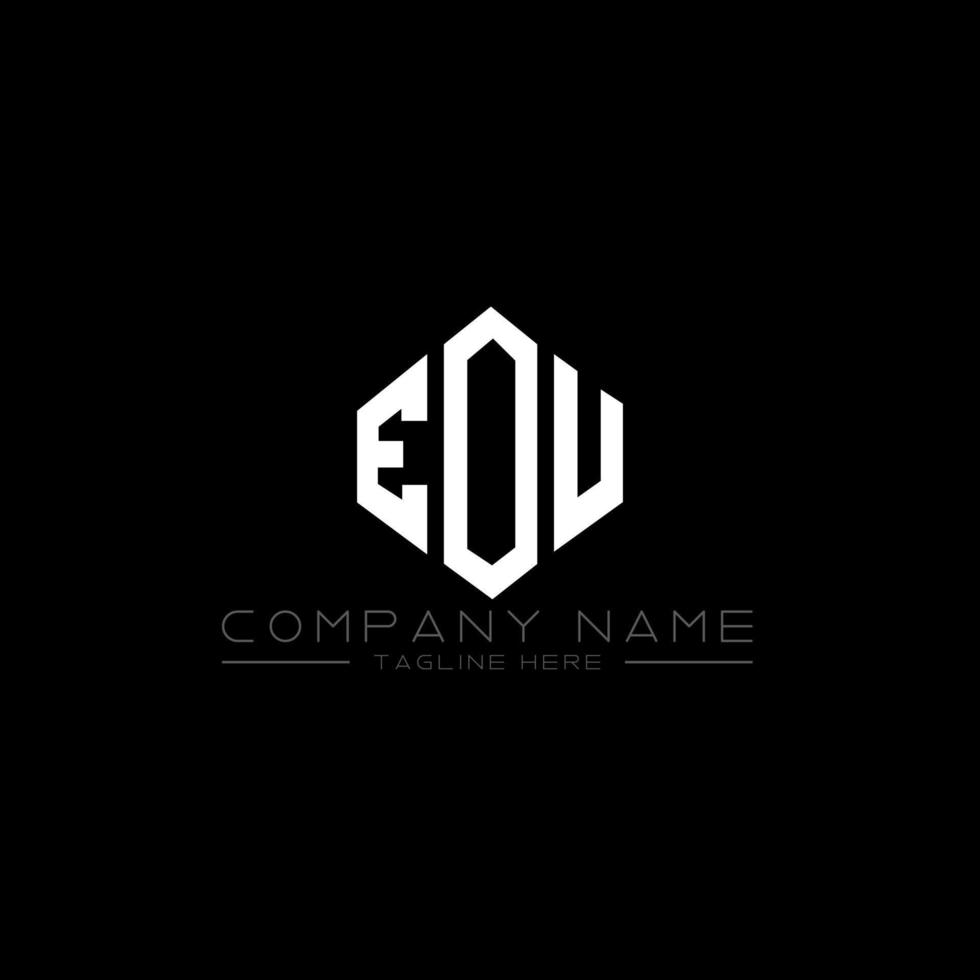 eou letter logo-ontwerp met veelhoekvorm. eou veelhoek en kubusvorm logo-ontwerp. eou zeshoek vector logo sjabloon witte en zwarte kleuren. eou monogram, business en onroerend goed logo.