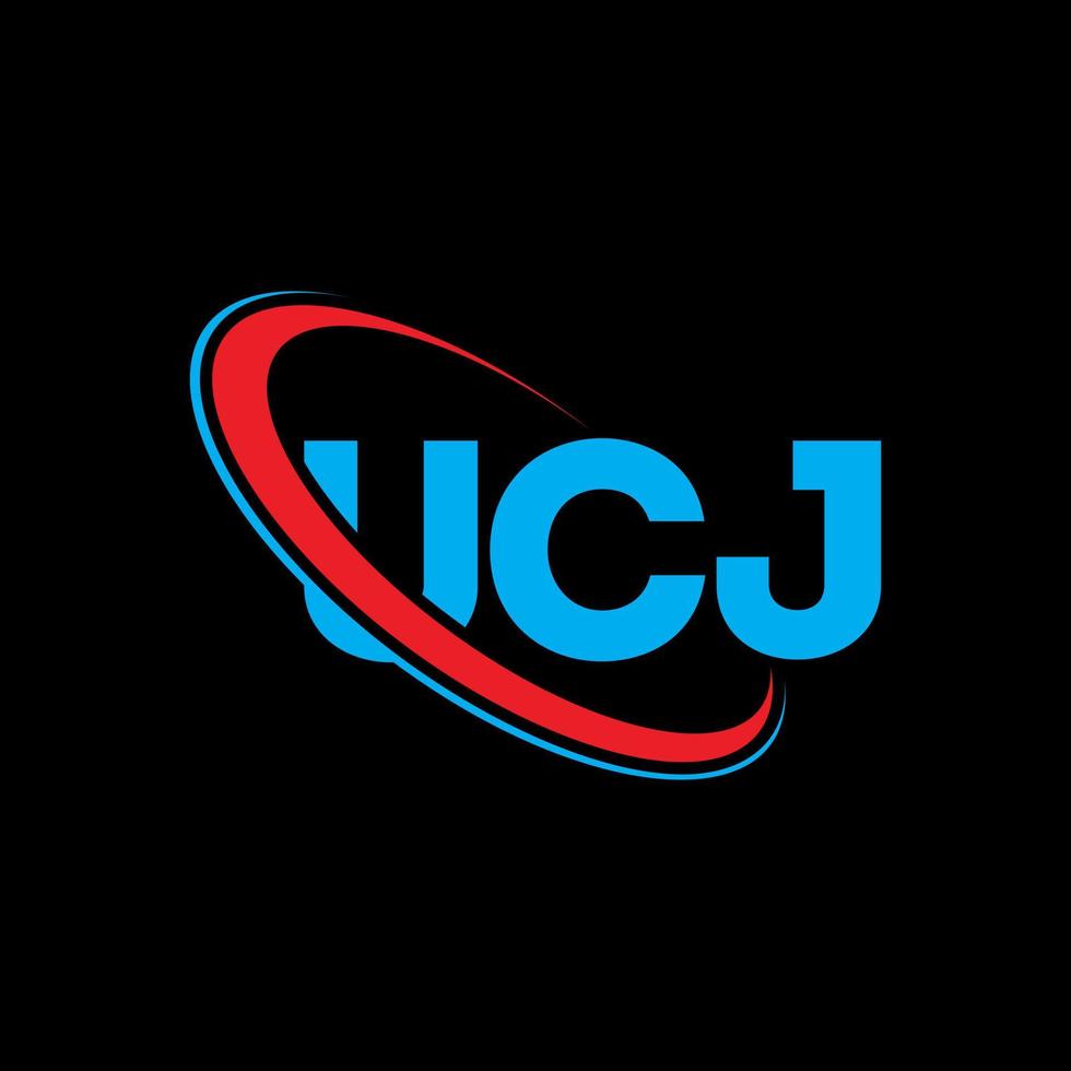 ucj-logo. ucj brief. ucj brief logo ontwerp. initialen ucj-logo gekoppeld aan cirkel en monogram-logo in hoofdletters. ucj typografie voor technologie, zaken en onroerend goed merk. vector