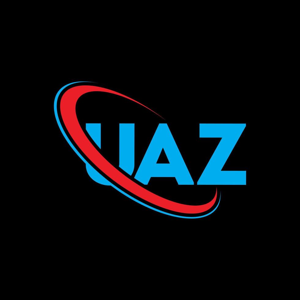 uaz-logo. uaz brief. uaz brief logo ontwerp. initialen uaz logo gekoppeld aan cirkel en hoofdletter monogram logo. uaz typografie voor technologie, business en onroerend goed merk. vector