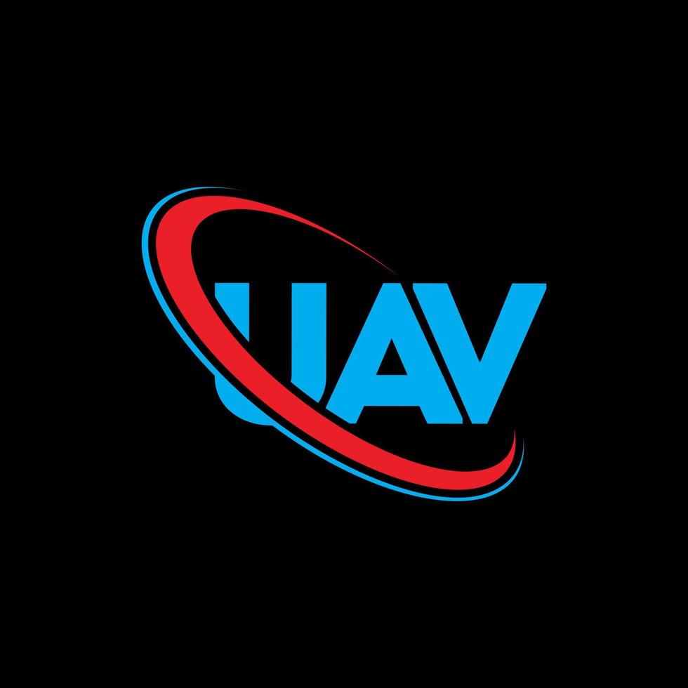 uav-logo. uav brief. uav brief logo ontwerp. initialen uav logo gekoppeld aan cirkel en hoofdletter monogram logo. uav typografie voor technologie, zaken en onroerend goed merk. vector