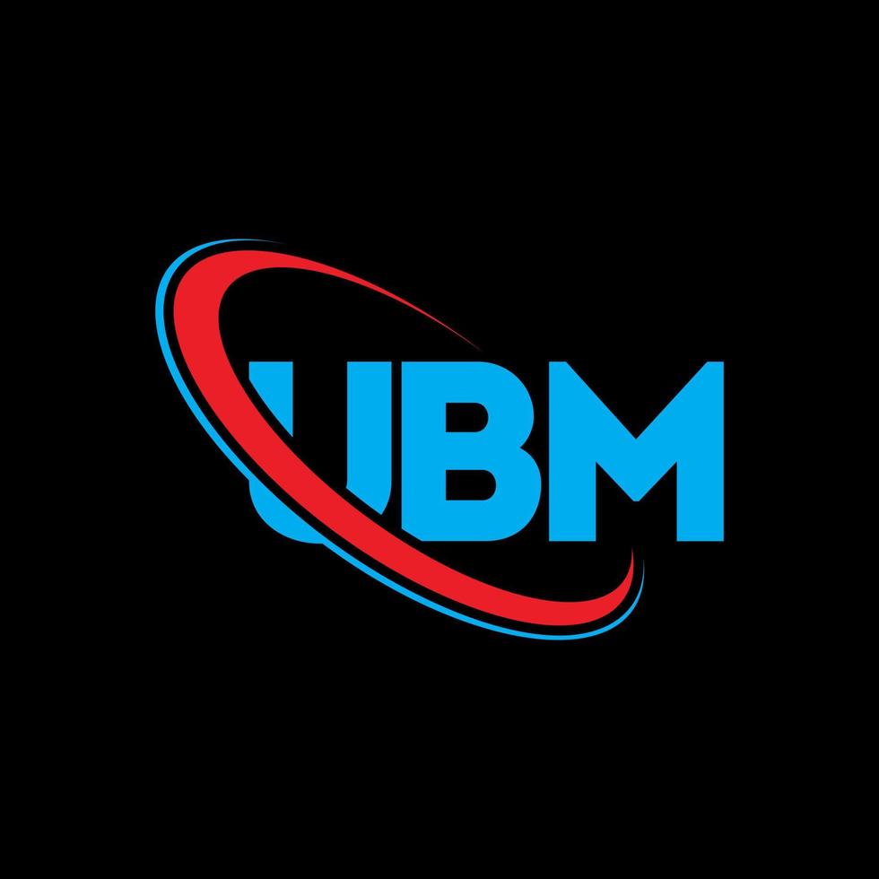 ubm-logo. uhm brief. ubm brief logo ontwerp. initialen ubm-logo gekoppeld aan cirkel en monogram-logo in hoofdletters. ubm-typografie voor technologie, zaken en onroerend goed merk. vector