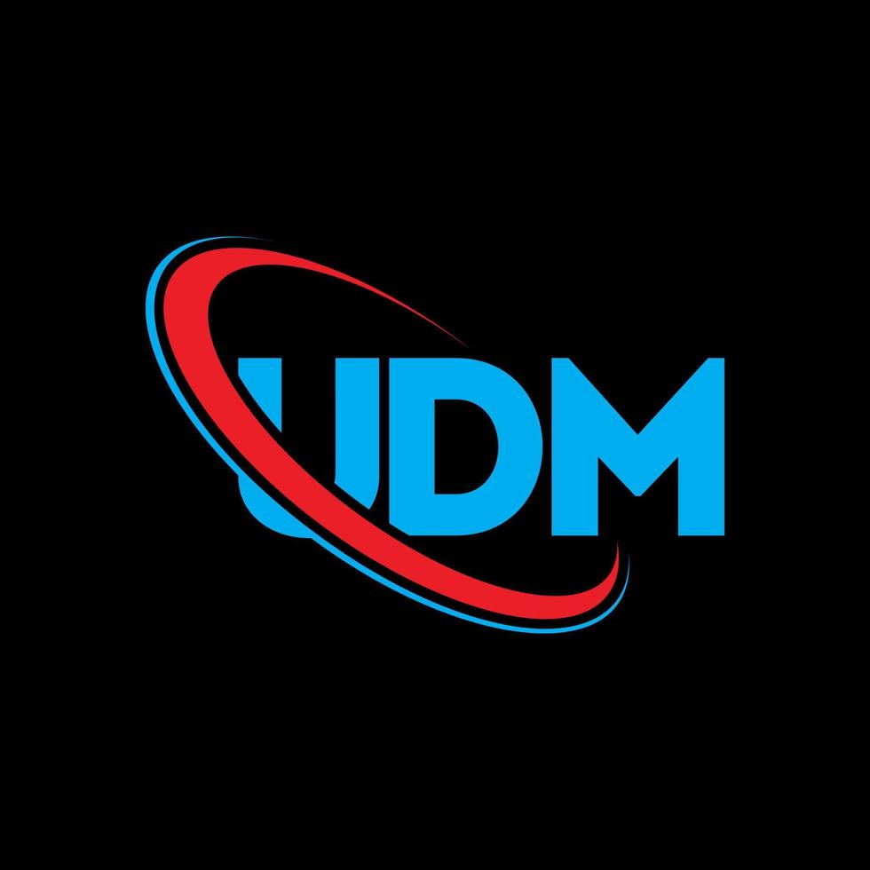 udm-logo. udm brief. udm brief logo ontwerp. initialen udm-logo gekoppeld aan cirkel en monogram-logo in hoofdletters. udm-typografie voor technologie, zaken en onroerend goed merk. vector