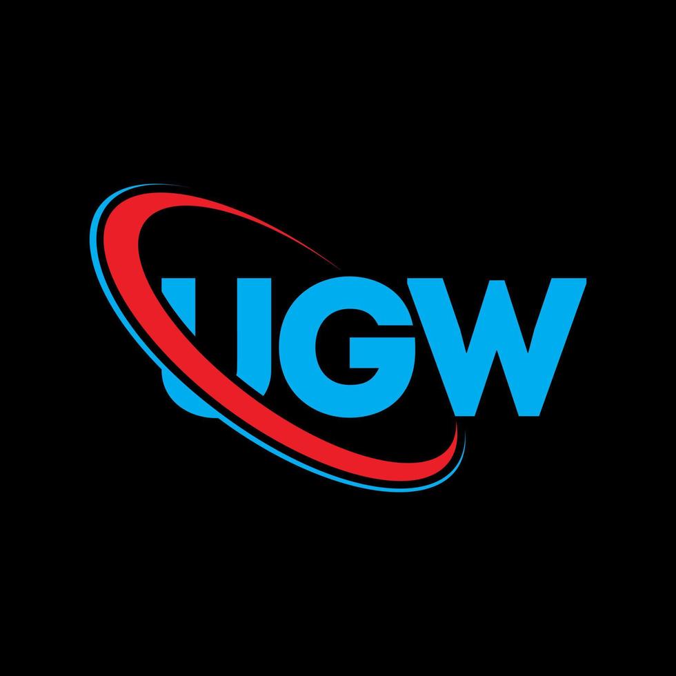 ugw-logo. ug brief. ugw brief logo ontwerp. initialen ugw logo gekoppeld aan cirkel en hoofdletter monogram logo. ugw typografie voor technologie, zaken en onroerend goed merk. vector