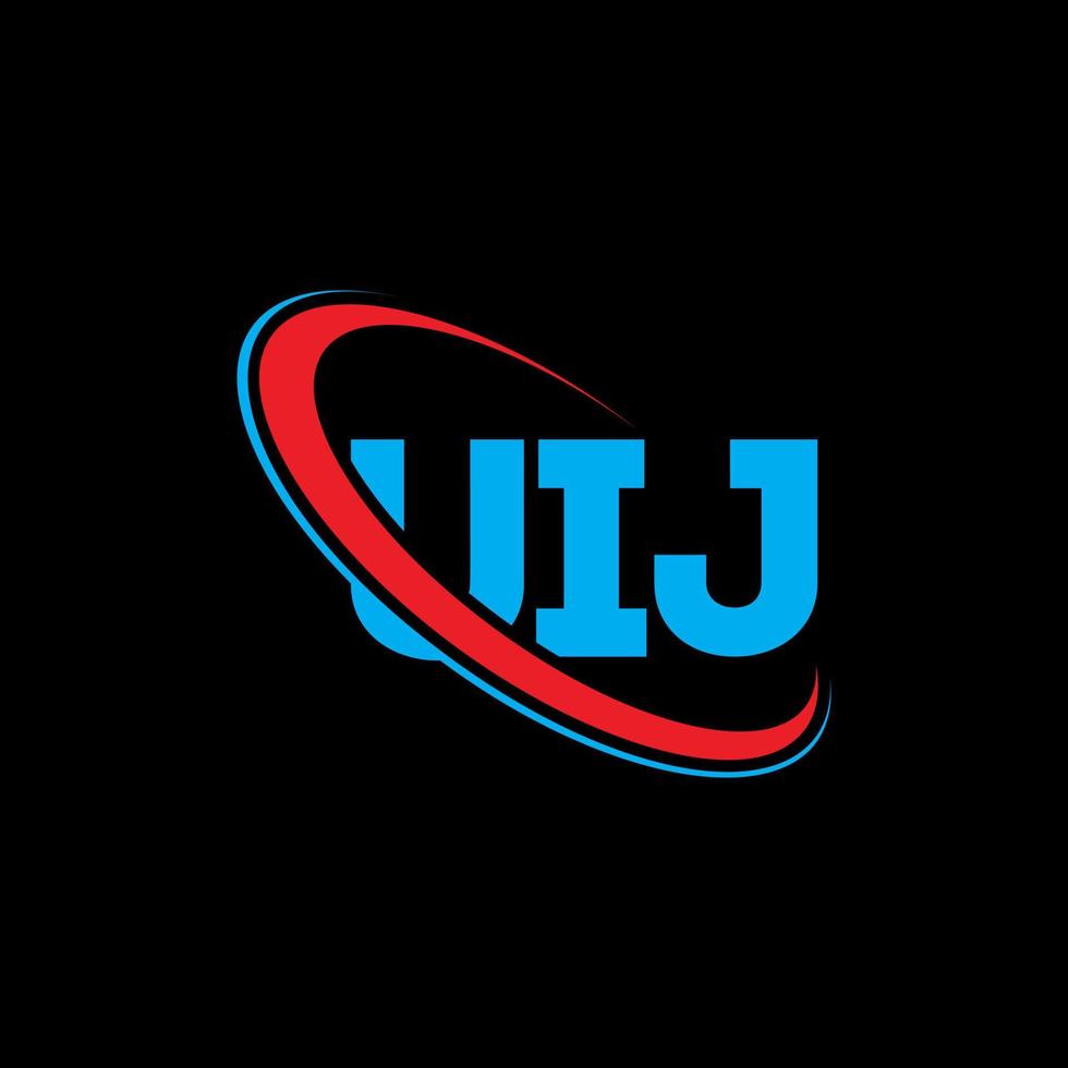 uij-logo. uij brief. uij brief logo ontwerp. initialen uij logo gekoppeld aan cirkel en monogram logo in hoofdletters. uij typografie voor technologie, zaken en onroerend goed merk. vector