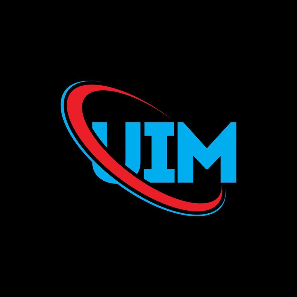 uim-logo. uim brief. uim brief logo ontwerp. initialen uim-logo gekoppeld aan cirkel en monogram-logo in hoofdletters. uim typografie voor technologie, zaken en onroerend goed merk. vector