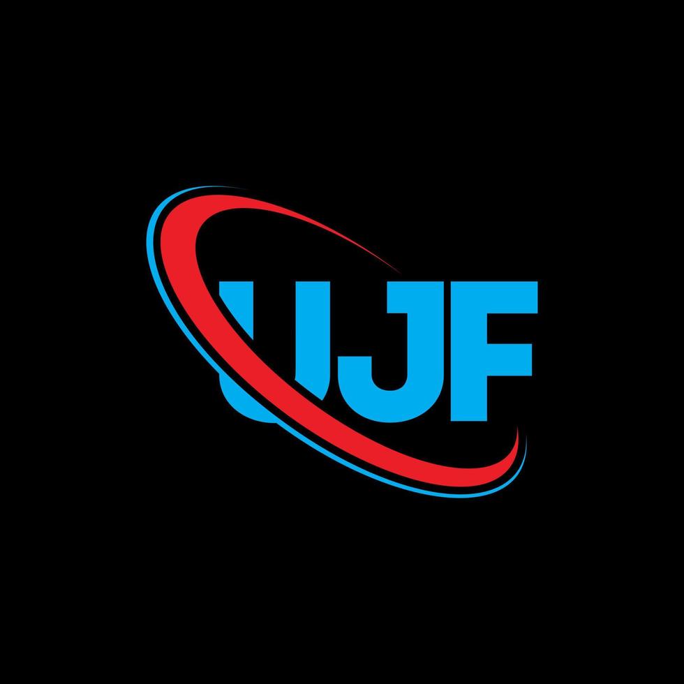 ujf-logo. ujf brief. ujf brief logo ontwerp. initialen ujf-logo gekoppeld aan cirkel en monogram-logo in hoofdletters. ujf typografie voor technologie, zaken en onroerend goed merk. vector