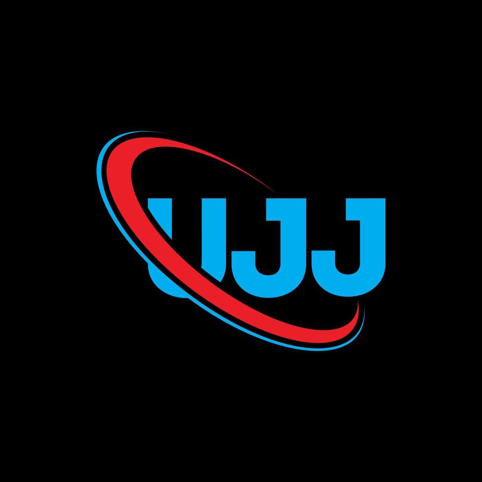 ujj-logo. ujj brief. ujj brief logo ontwerp. initialen ujj-logo gekoppeld aan cirkel en monogram-logo in hoofdletters. ujj typografie voor technologie, zaken en onroerend goed merk. vector