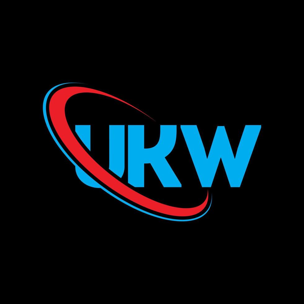 ukw-logo. uk brief. ukw brief logo ontwerp. initialen ukw-logo gekoppeld aan cirkel en monogramlogo in hoofdletters. ukw typografie voor technologie, zaken en onroerend goed merk. vector