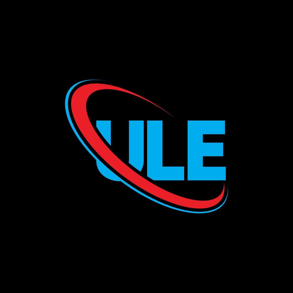 ul-logo. ul brief. ule brief logo ontwerp. initialen ule-logo gekoppeld aan cirkel en monogram-logo in hoofdletters. ule typografie voor technologie, zaken en onroerend goed merk. vector