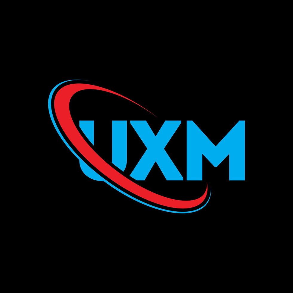 uxm-logo. uxm brief. uxm brief logo ontwerp. initialen uxm-logo gekoppeld aan cirkel en monogram-logo in hoofdletters. uxm-typografie voor technologie, zaken en onroerend goed merk. vector