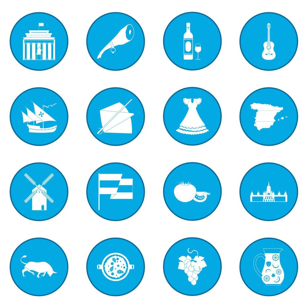 spanje pictogram blauw vector