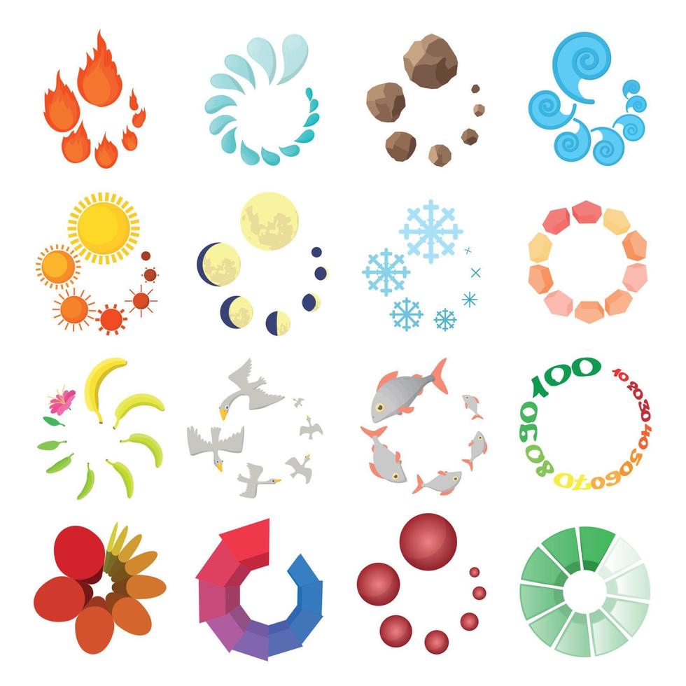 laden iconen set, cartoon stijl vector