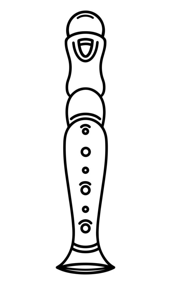 pijp fluit vector pictogram. hand getekend houten muziekinstrument. Slavische fife geïsoleerd op wit. traditioneel Russisch apparaat voor klassieke en volksmelodieën. svirel overzicht voor web, apps, logo