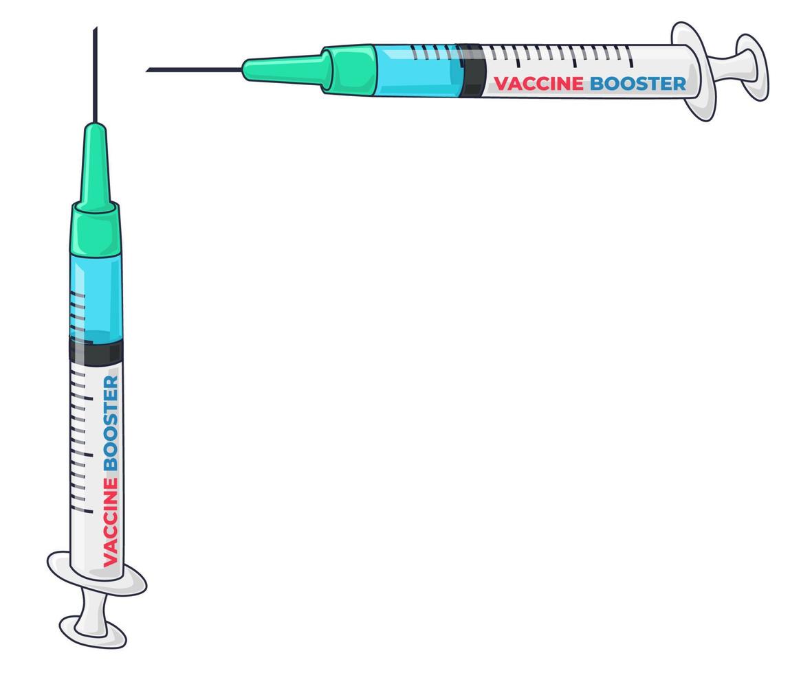 covid-19 vaccin booster injectie vector illustrator