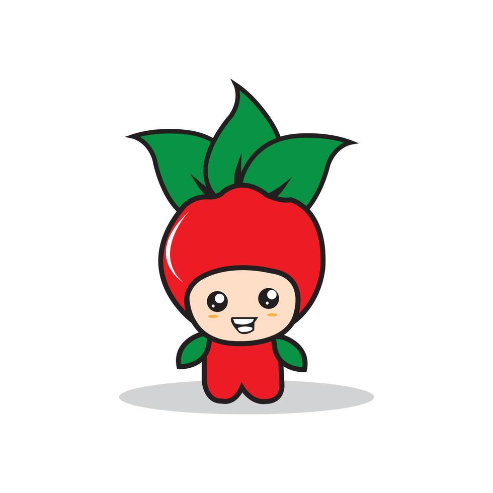 tomaat groente cartoon logo vector symbool