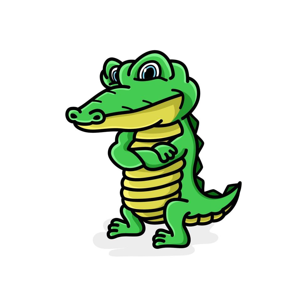 vectorillustratie van krokodil karakter, met schattige en kinderachtige stijl. dit ontwerp is erg goed voor kinderen vector