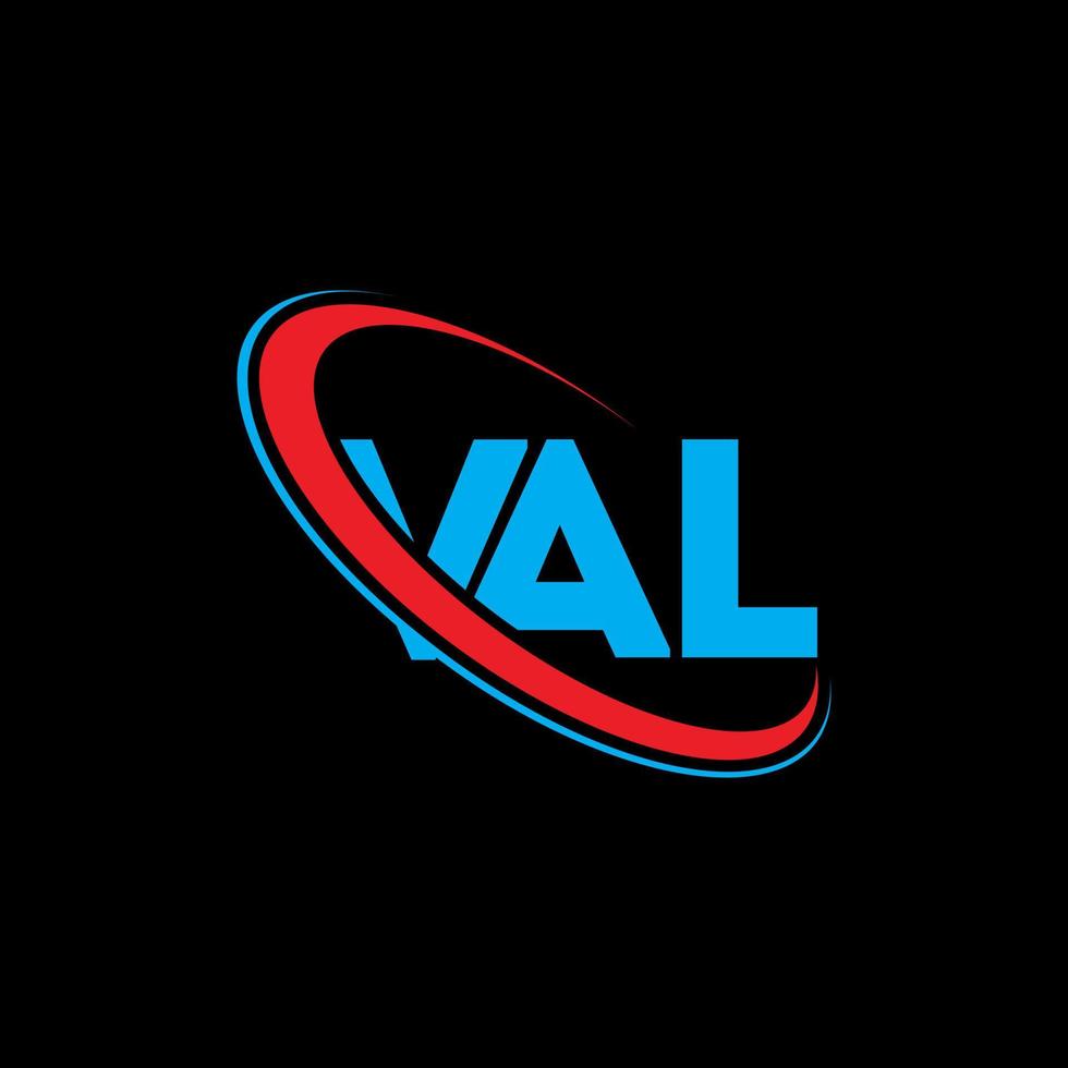 val-logo. val brief. val brief logo ontwerp. initialen val logo gekoppeld aan cirkel en hoofdletter monogram logo. val typografie voor technologie, business en onroerend goed merk. vector