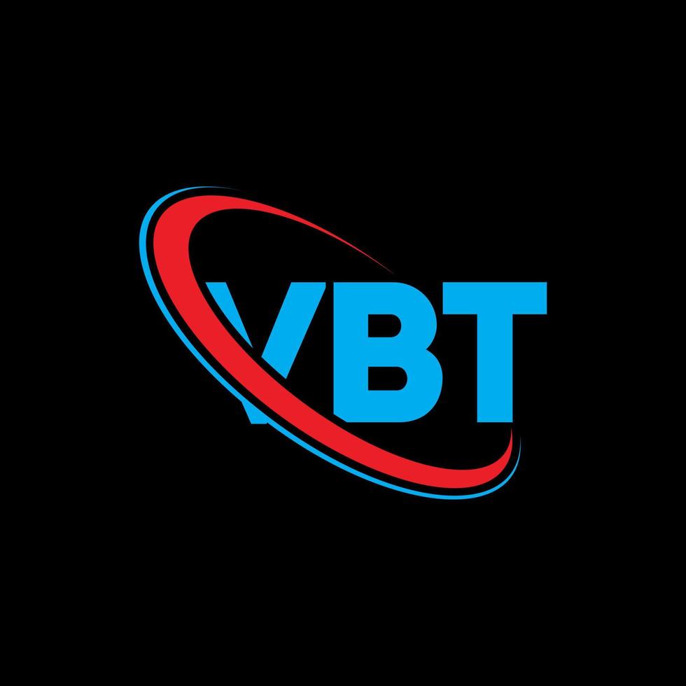 vbt-logo. vb brief. vbt brief logo ontwerp. initialen vbt-logo gekoppeld aan cirkel en monogram-logo in hoofdletters. vbt typografie voor technologie, zaken en onroerend goed merk. vector