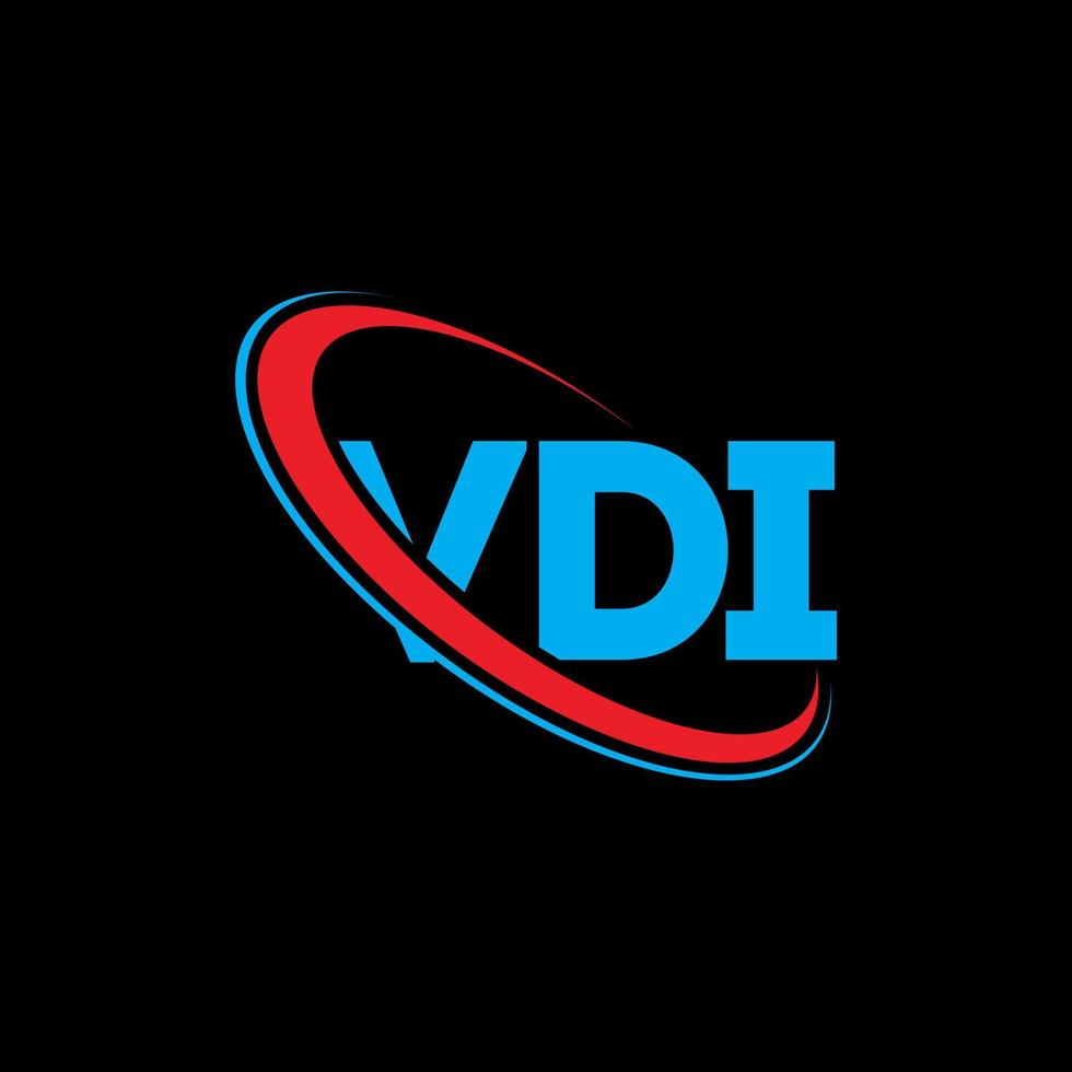 vdi-logo. vdi brief. vdi brief logo ontwerp. initialen vdi logo gekoppeld aan cirkel en hoofdletter monogram logo. vdi typografie voor technologie, business en onroerend goed merk. vector