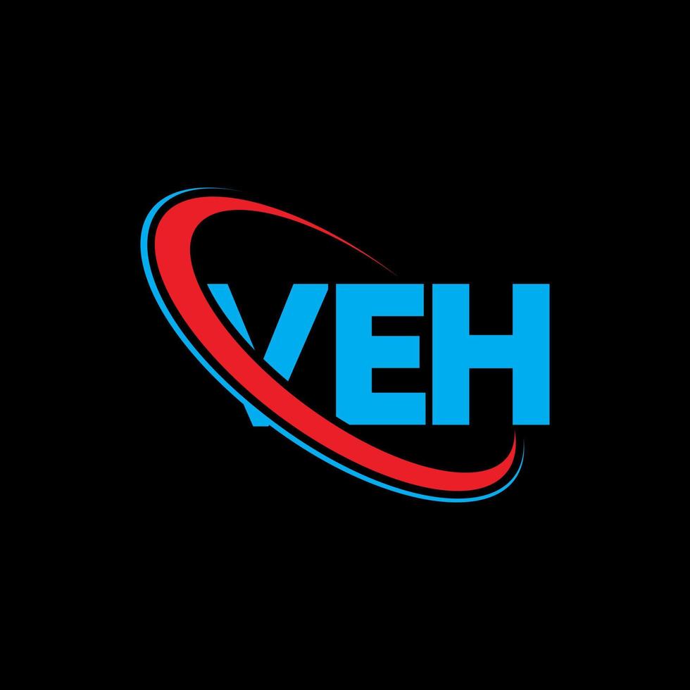 veh-logo. eh brief. veh brief logo ontwerp. initialen veh logo gekoppeld aan cirkel en hoofdletter monogram logo. veh typografie voor technologie, zaken en onroerend goed merk. vector