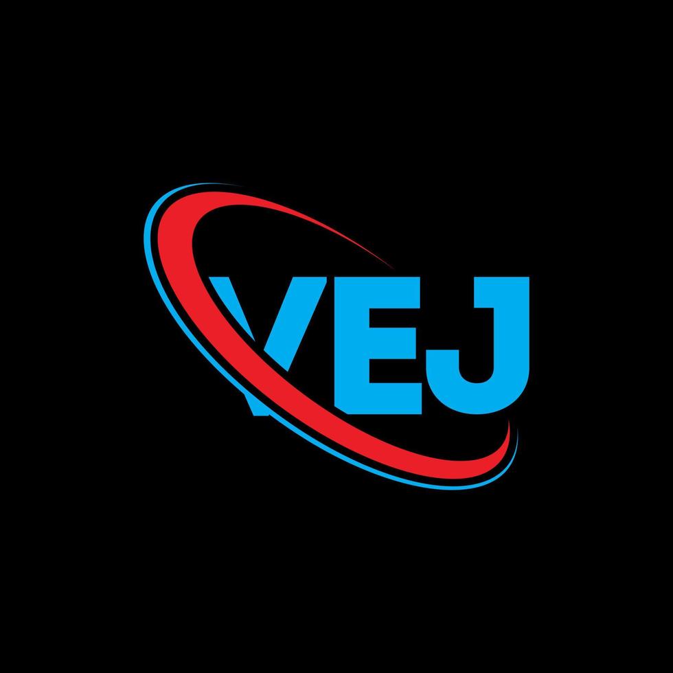 vej-logo. vej brief. vej brief logo ontwerp. initialen vej logo gekoppeld aan cirkel en hoofdletter monogram logo. vej typografie voor technologie, zaken en onroerend goed merk. vector