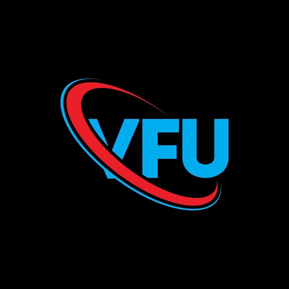 vfu-logo. vf brief. vfu brief logo ontwerp. initialen vfu logo gekoppeld aan cirkel en hoofdletter monogram logo. vfu typografie voor technologie, zaken en onroerend goed merk. vector