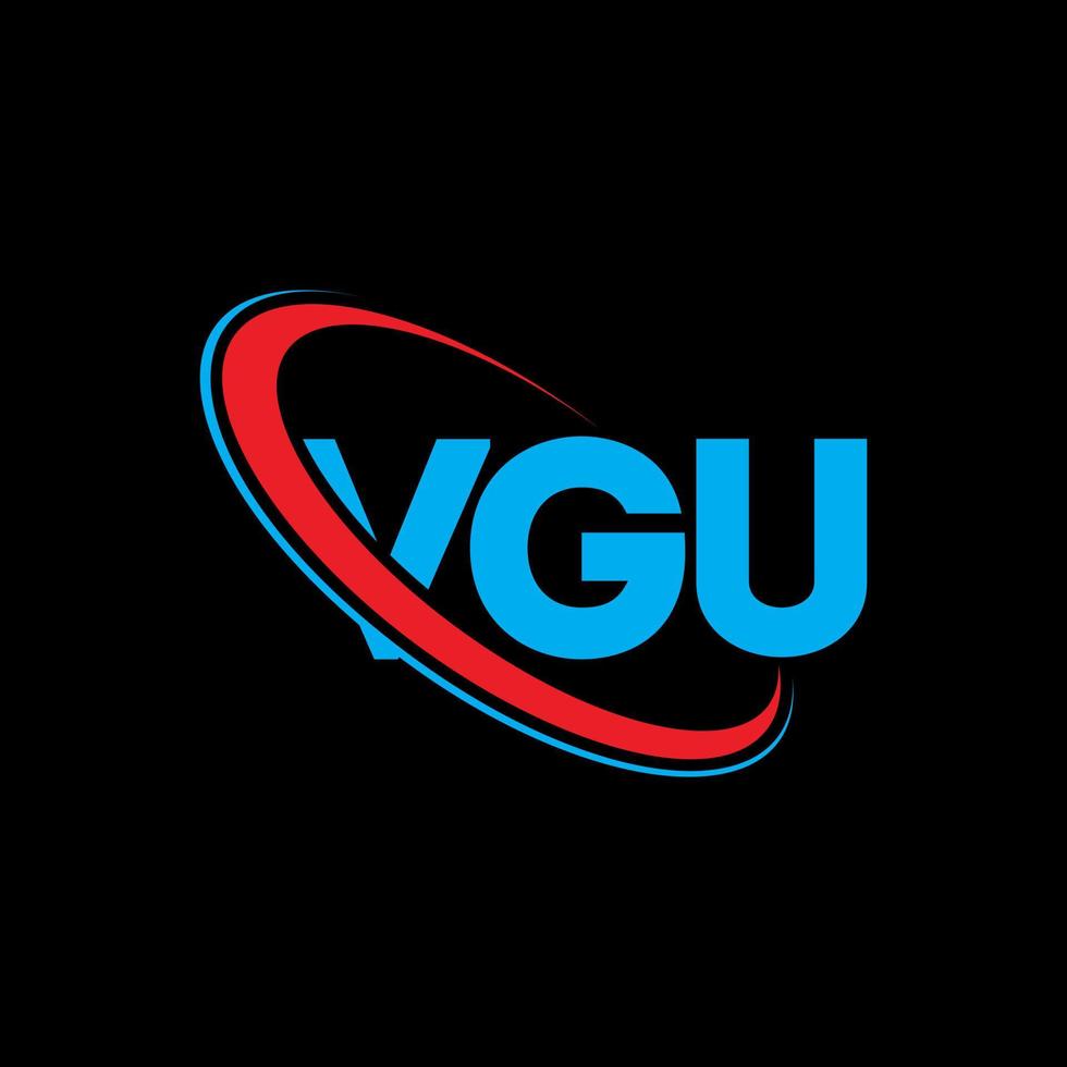 vgu-logo. vgu brief. vgu brief logo ontwerp. initialen vgu logo gekoppeld aan cirkel en hoofdletter monogram logo. vgu typografie voor technologie, business en onroerend goed merk. vector