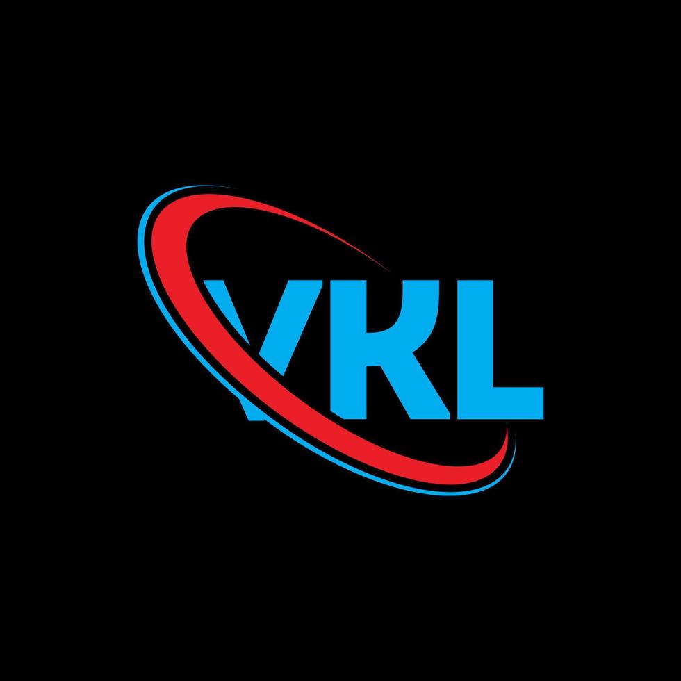 vkl-logo. vk brief. vkl brief logo ontwerp. initialen vkl logo gekoppeld aan cirkel en hoofdletter monogram logo. vkl typografie voor technologie, business en onroerend goed merk. vector