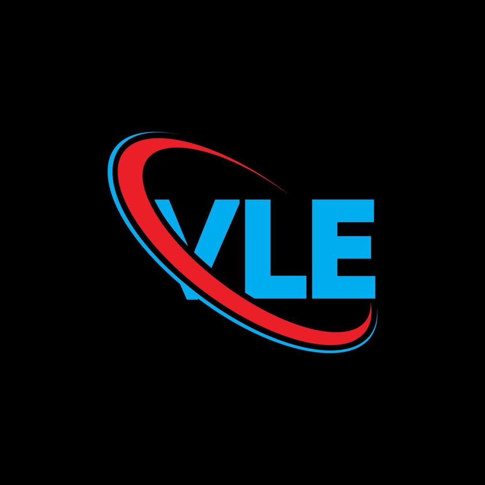 vle-logo. vle brief. vle brief logo ontwerp. initialen vle-logo gekoppeld aan cirkel en monogram-logo in hoofdletters. vle typografie voor technologie, zaken en onroerend goed merk. vector