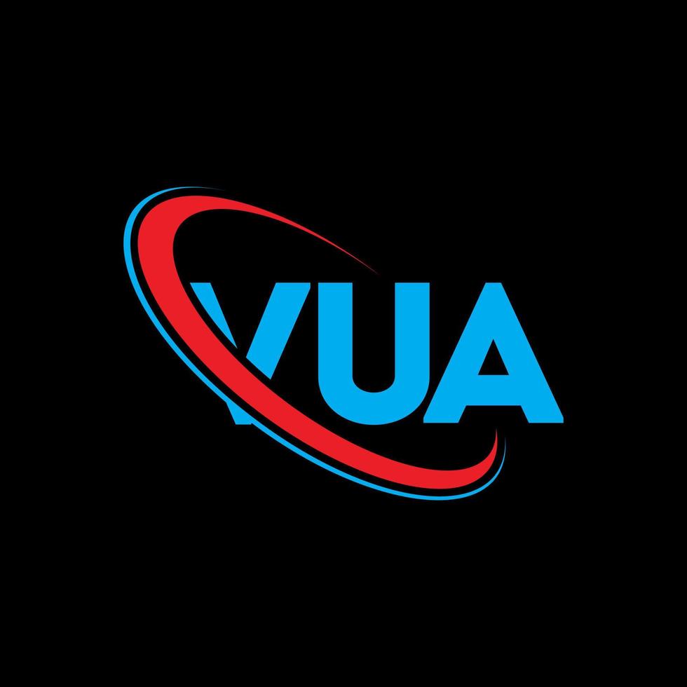 vua-logo. vua brief. vua brief logo ontwerp. initialen vua logo gekoppeld aan cirkel en hoofdletter monogram logo. vua typografie voor technologie, zaken en onroerend goed merk. vector