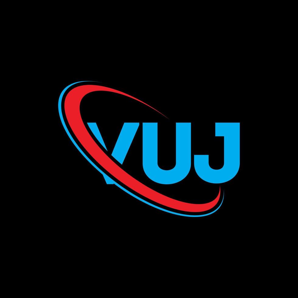 vuj-logo. vuj brief. vuj brief logo ontwerp. initialen vuj logo gekoppeld aan cirkel en hoofdletter monogram logo. vuj typografie voor technologie, zaken en onroerend goed merk. vector