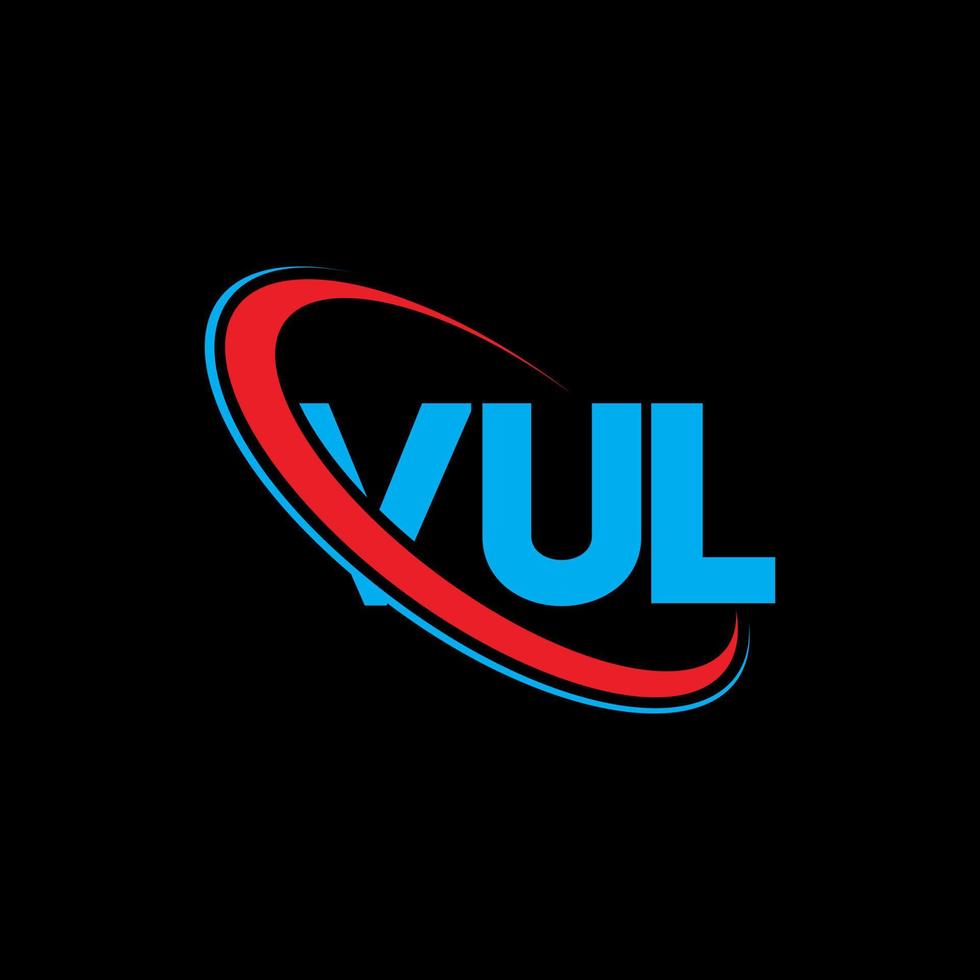 vul-logo. vul brief. vul brief logo ontwerp. initialen vul logo gekoppeld aan cirkel en hoofdletter monogram logo. vul typografie voor technologie, business en onroerend goed merk. vector