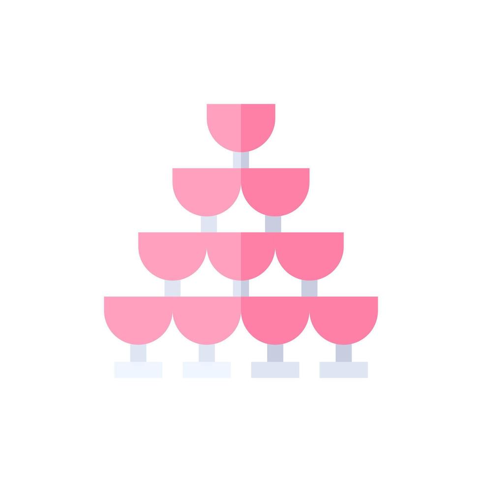 cocktail bruiloft pictogram glyph pictogram volledige kleur vector