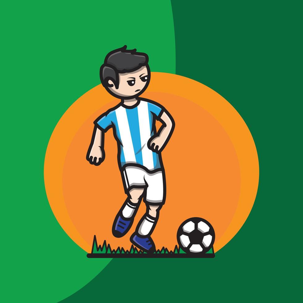 voetbal speler icoon passerende bal vector