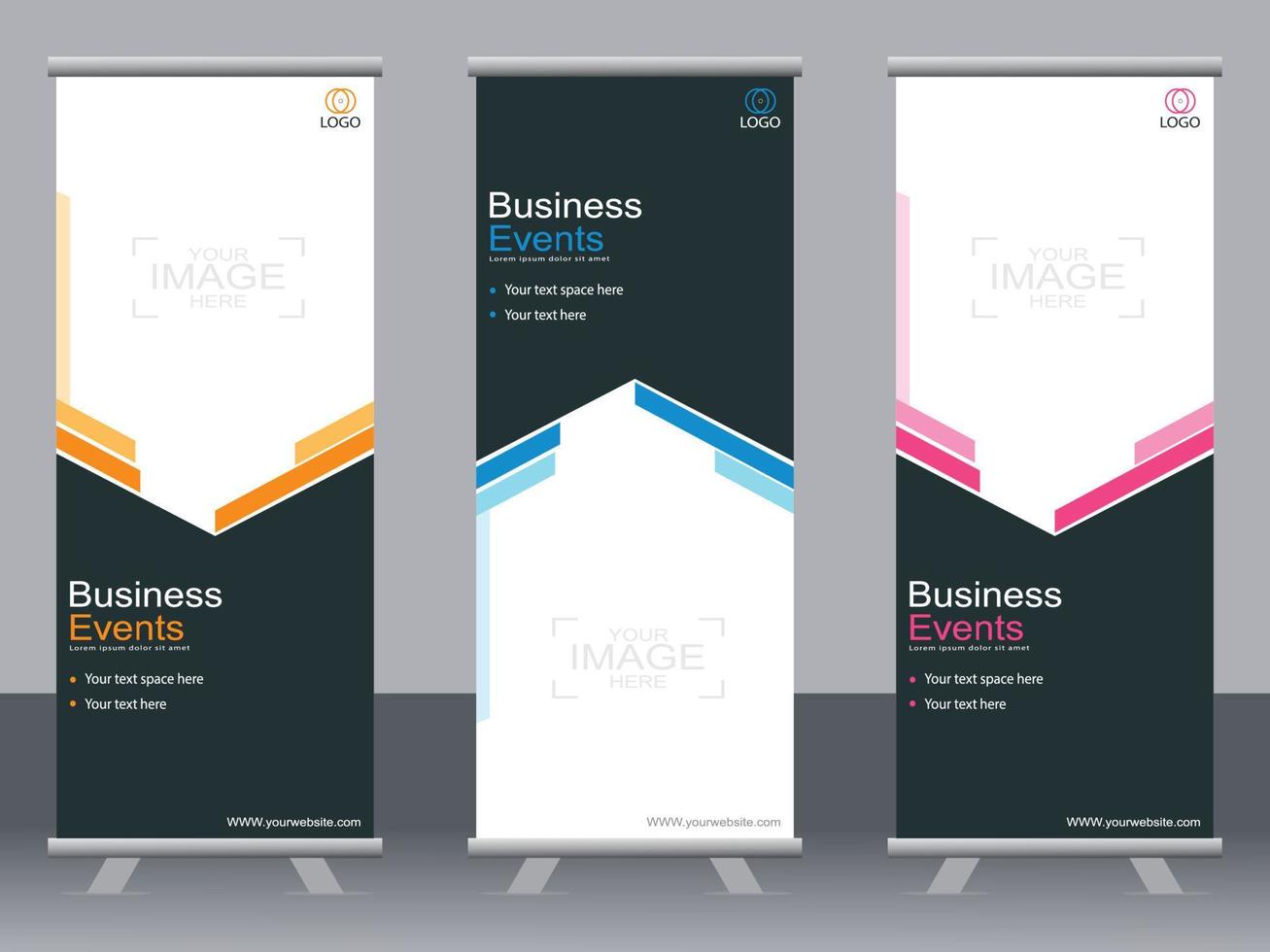 zakelijke banner roll-up set staande banner sjabloon moderne banner. vector