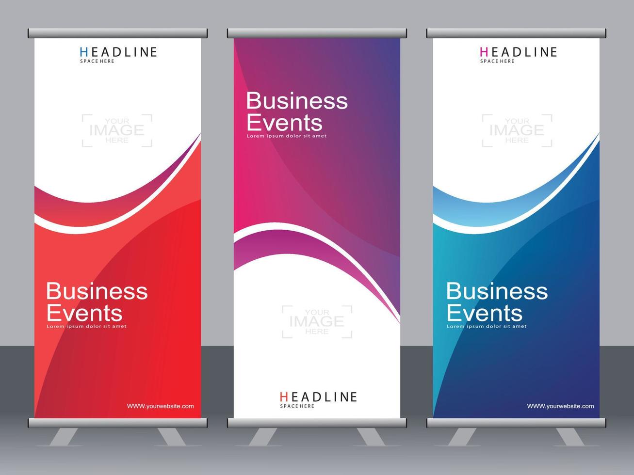 zakelijke banner roll-up set staande sjabloon voor spandoek. vector