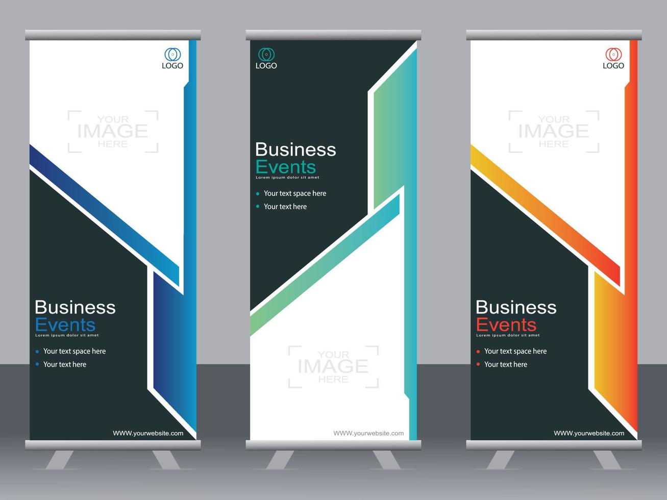 zakelijke banner roll-up set staande banner sjabloon moderne banner. vector