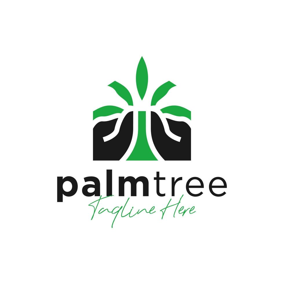 palmboom illustratie logo ontwerp vector