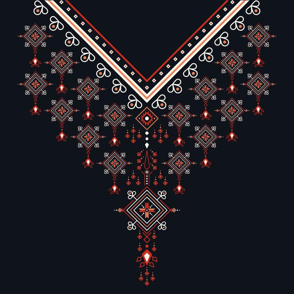 geometrische etnische oosterse patroon. ketting borduurwerk ontwerpen voor textiel, mode vrouw, achtergrond, behang, kleding en verpakking. vectorillustratie. vector