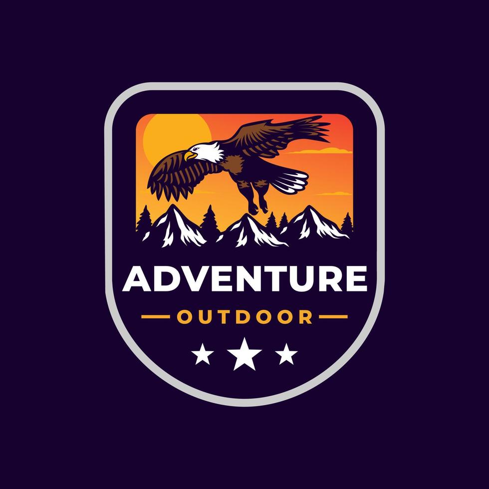 outdoor avontuur berg badge logo vector