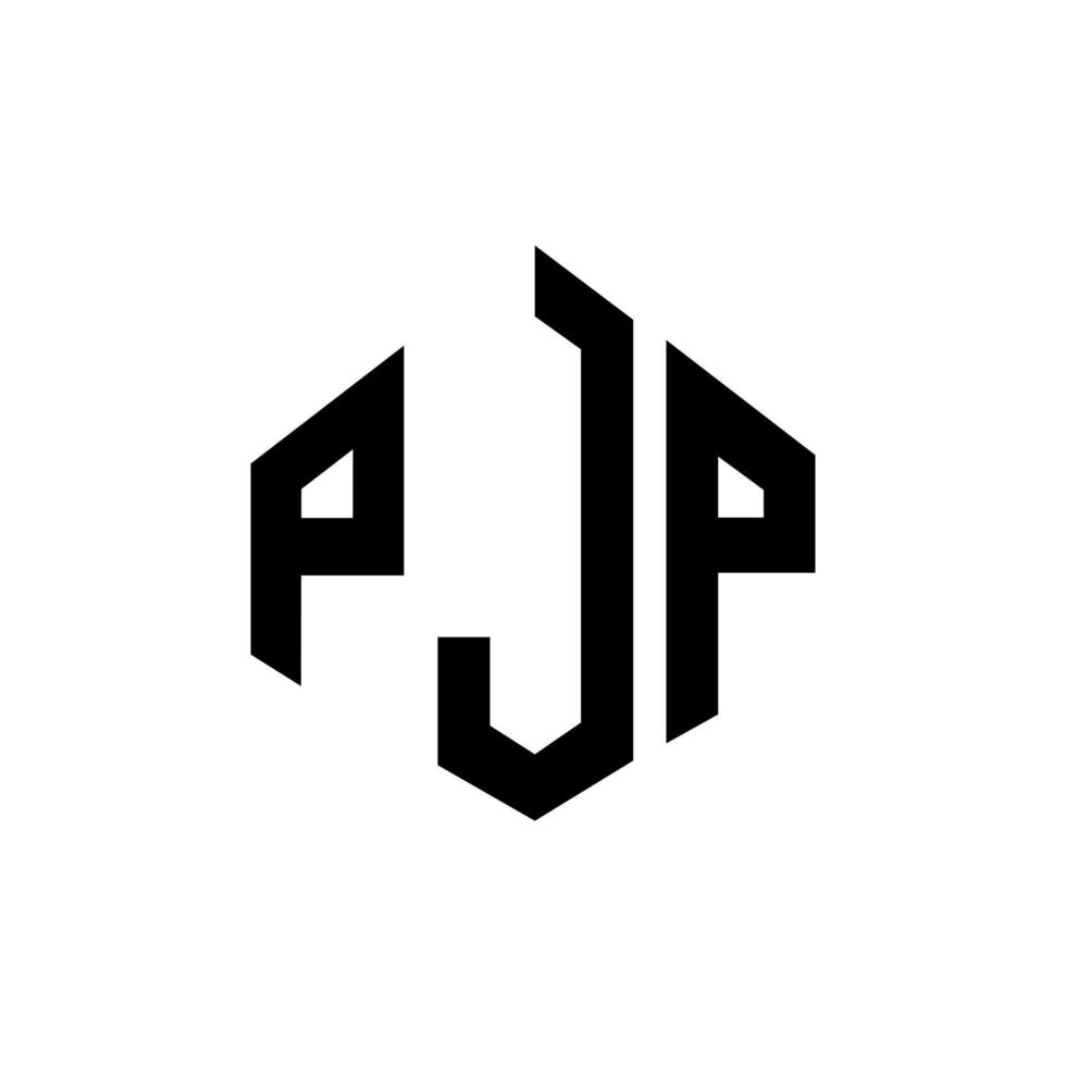 pjp letter logo-ontwerp met veelhoekvorm. pjp veelhoek en kubusvorm logo-ontwerp. pjp zeshoek vector logo sjabloon witte en zwarte kleuren. pjp-monogram, bedrijfs- en onroerendgoedlogo.